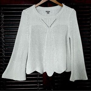 Aerie AEO Sweater XL Women’s Silver Gray Cotton Metallic